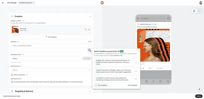 Reddit rolls out ad creation tools and AI copy tips