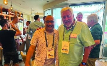 From left, Mohamed Al Ayed, CEO of TRACCS, with Ian Fairservice, Managing Partner and Group Editor-in-Chief, Motivate Media Group at Cannes Lions 2024