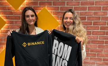 From left, Kassandra Panagiotopoulos, Head of Strategy, The Romans and Bana Khalaf, Communications Manager, MENAP, Binance.