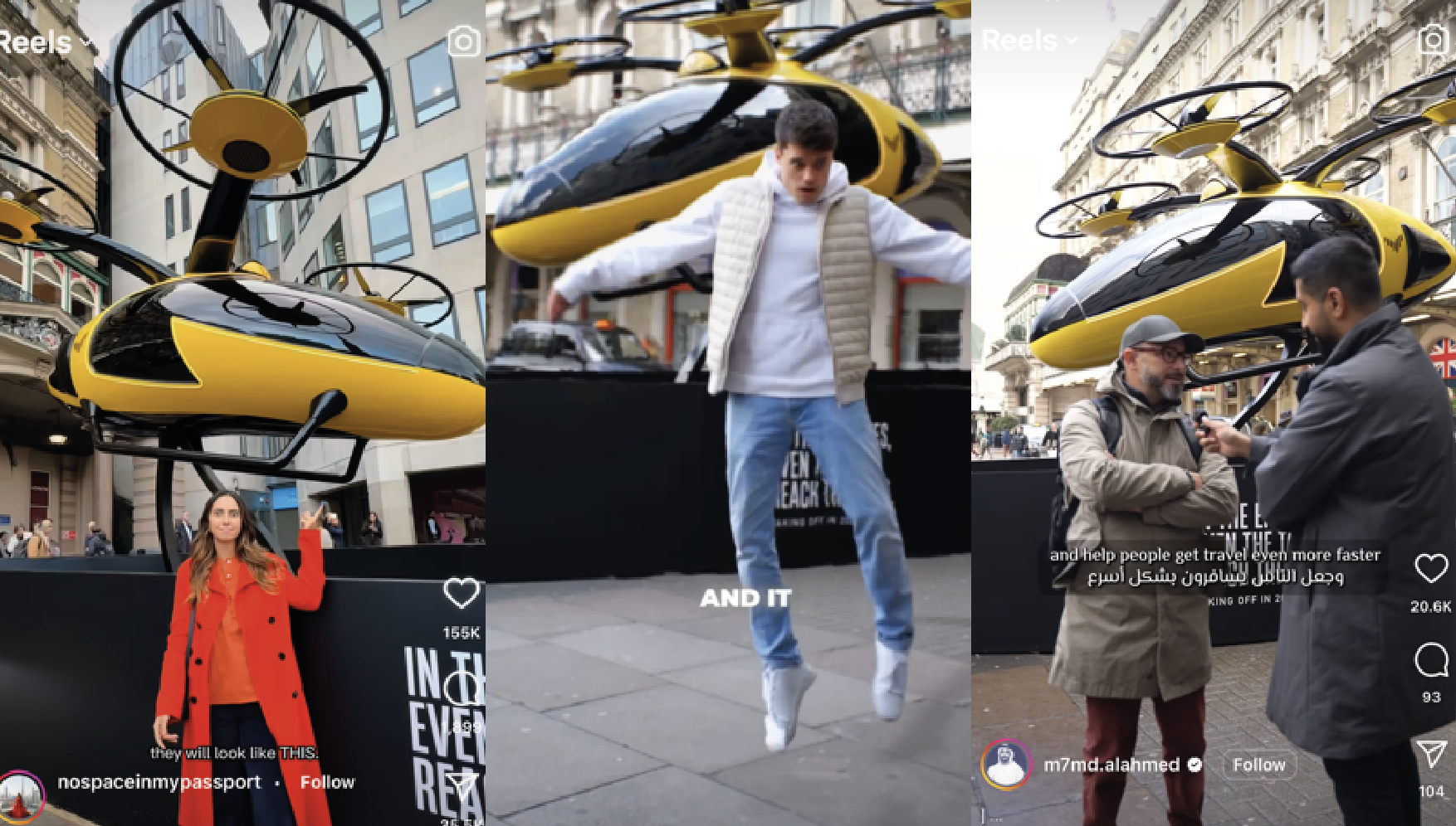 Flying Taxi Bring Your Impossible UAE campaign London