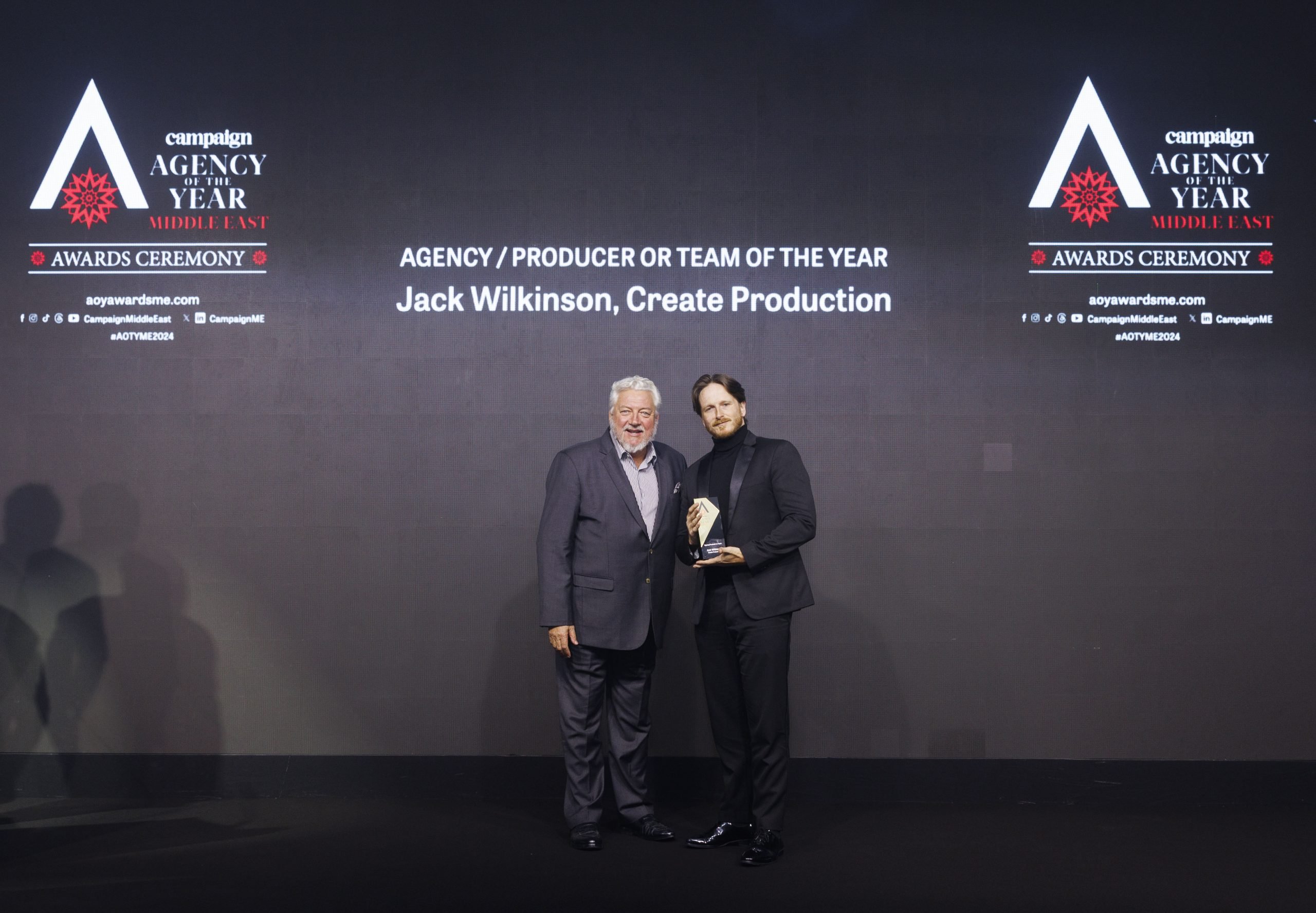 Ian Fairservice, Managing Partner and Group Editor-in-Chief at Motivate Media Group, recognised Jack Wilkinson from Create Production with the Agency Producer or Team of the Year award. 