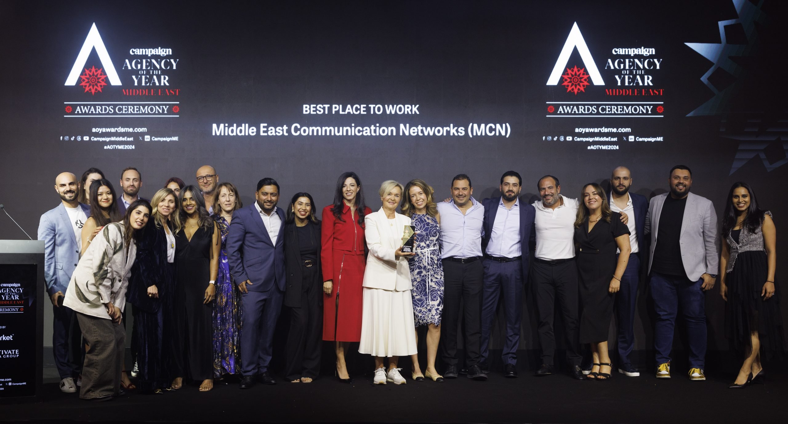 Middle East Communications Network (MCN) was honoured with the coveted Best Place to Work award.