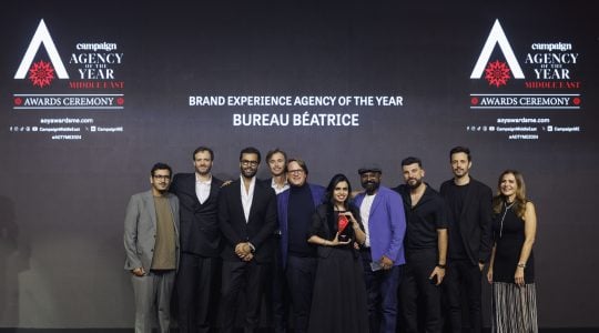 BUREAU BéATRICE was awarded Brand Experience Agency of the Year by the Chair of judges Marwa Kaabour, Chief Marketing Officer at Al Masaood.