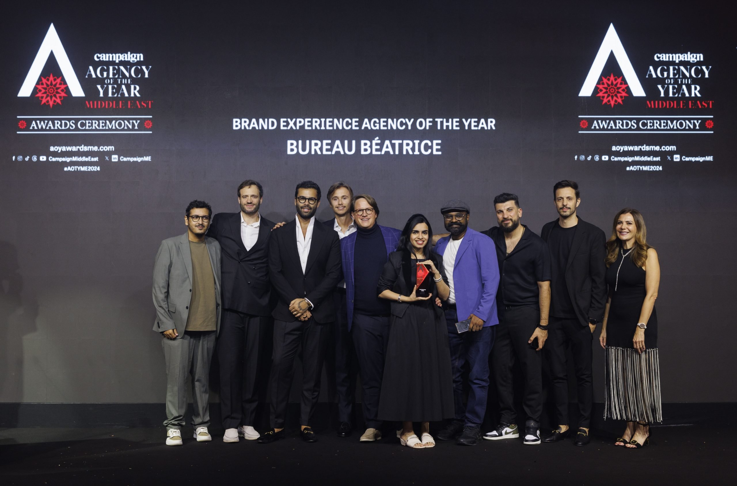 BUREAU BéATRICE was awarded Brand Experience Agency of the Year by the Chair of judges Marwa Kaabour, Chief Marketing Officer at Al Masaood.