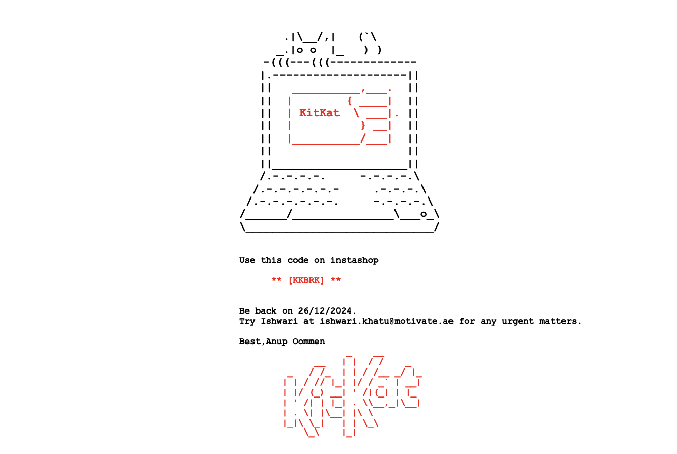 KitKat OOO email generator