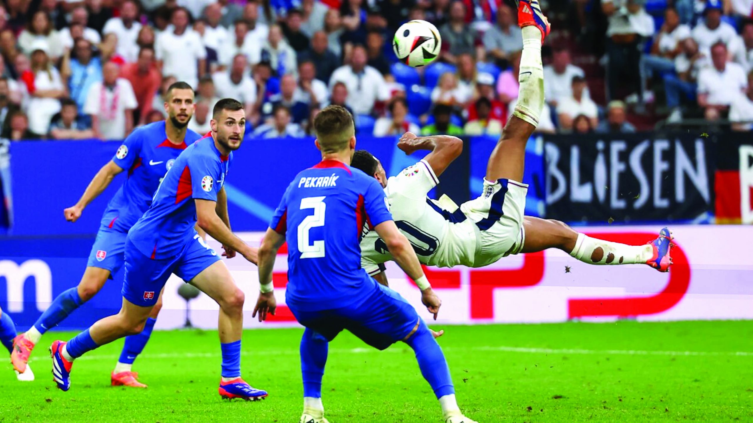 Brands such as BYD (seen on the digital screen in the background) sponsored the UEFA Euro 2024 football championships.