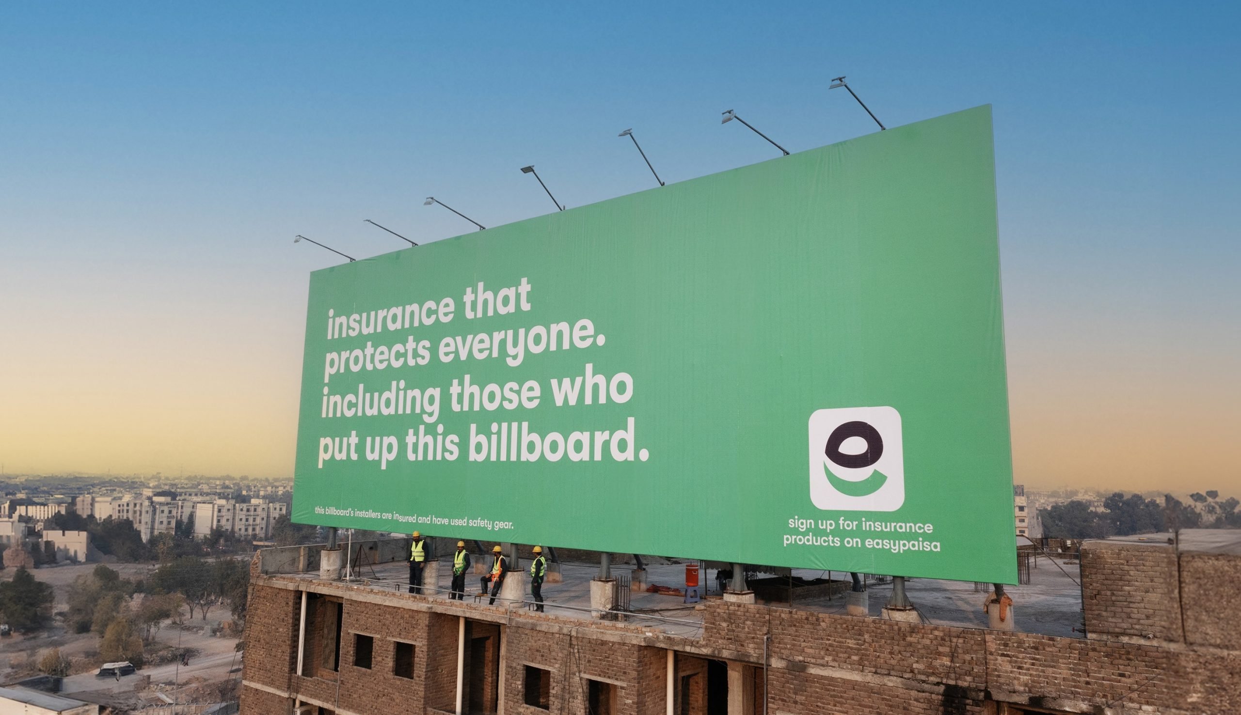 easypaisa Impact BBDO Pakistan insurance billboards workers labourers campaign