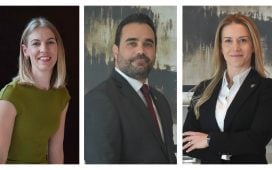 From left, Karin Cohen, Multi-Property Director of Marketing; Elie George Zgheib, Director of Events Planning and Operations; and Liliane Vargas, Director of Recreation and Lifestyle at JW Marriot Marquis Hotel Dubai