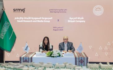 From left, Jomana Al-Rashid, CEO of SRMG, and Jerry Inzerillo, Group CEO of Diriyah Company.