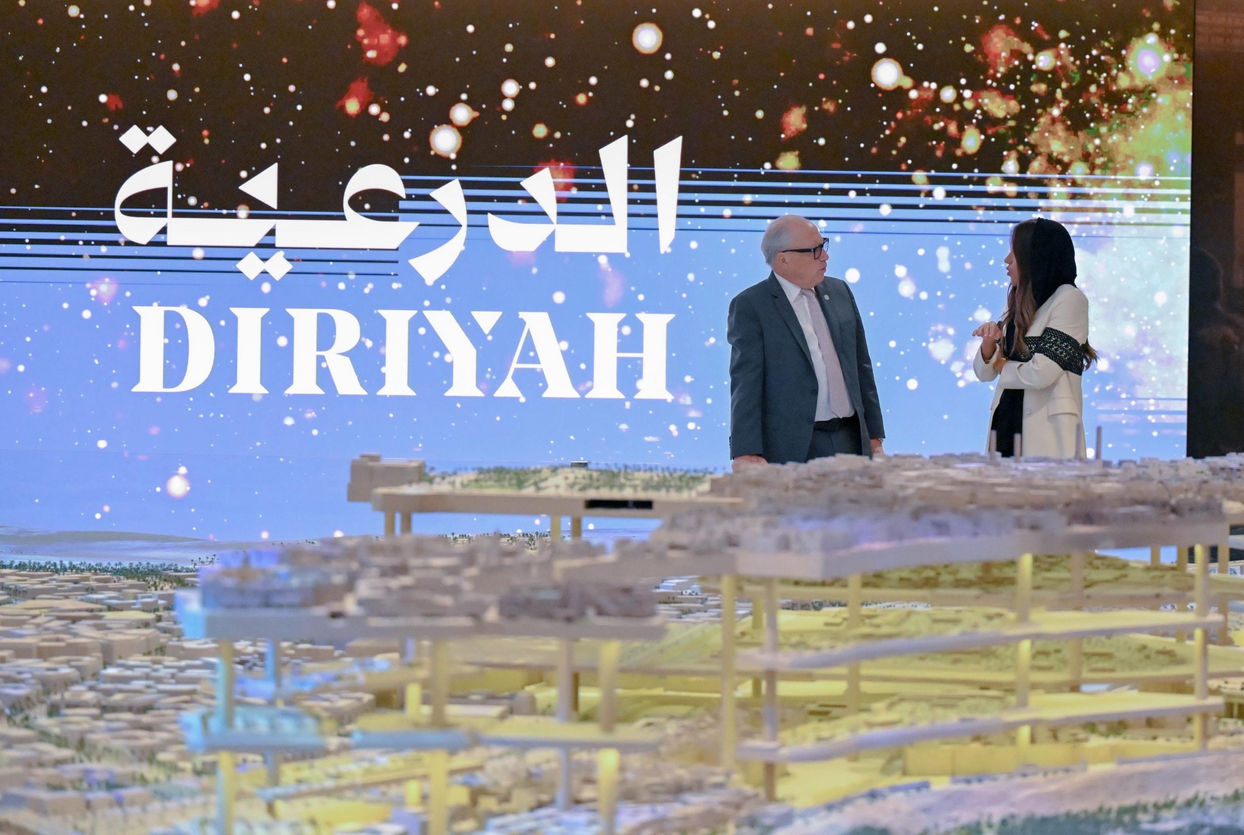 From left, Jerry Inzerillo, Group CEO of Diriyah Company, and Jomana Al-Rashid, CEO of SRMG.