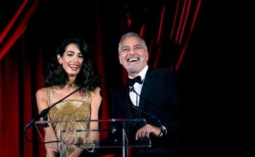 From left, British lawyer and human rights activist Amal Clooney, and American actor, filmmaker and human rights activist George Clooney, Founders of the Clooney Foundation for Justice.