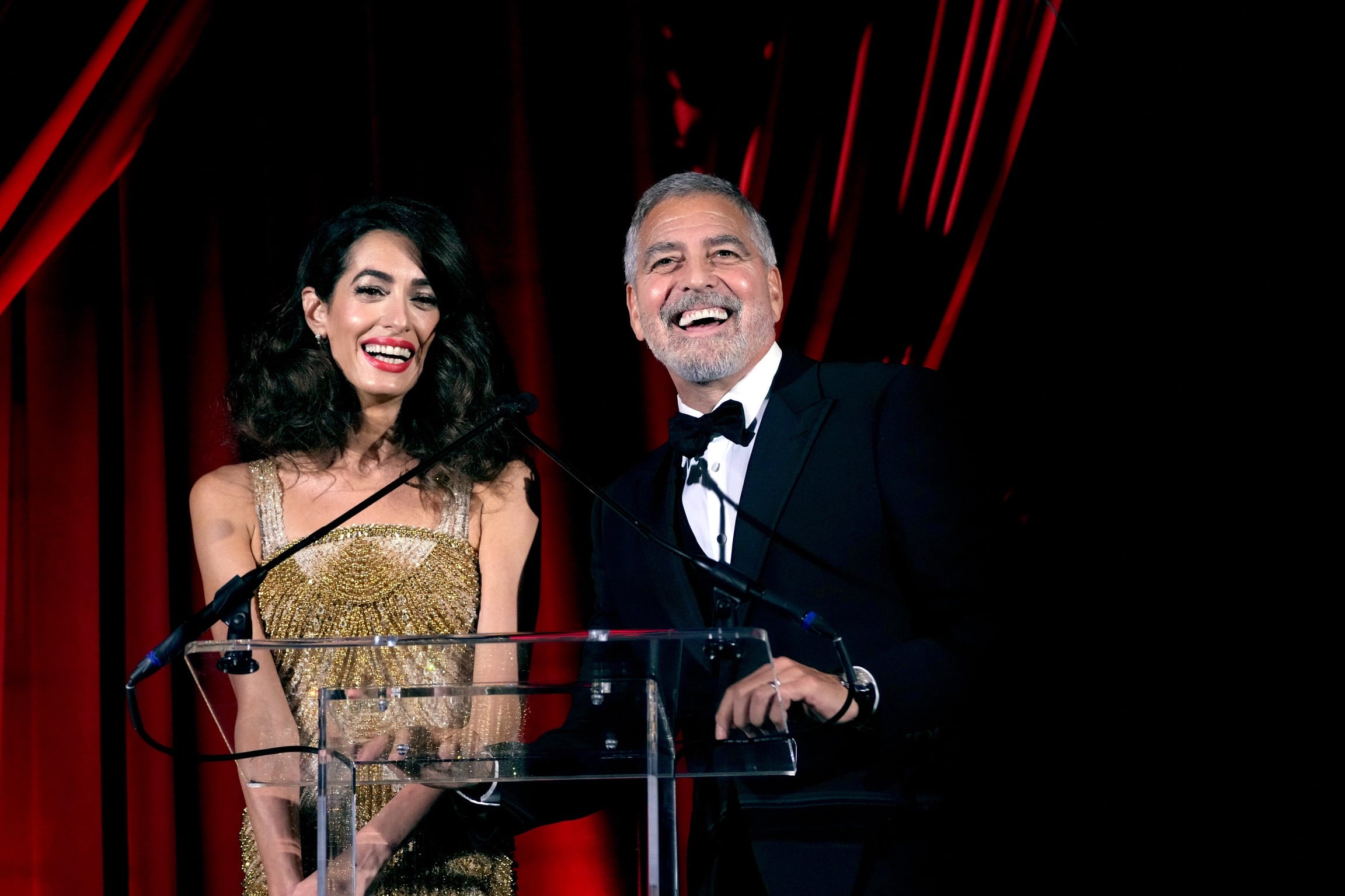 From left, British lawyer and human rights activist Amal Clooney, and American actor, filmmaker and human rights activist George Clooney, Founders of the Clooney Foundation for Justice.