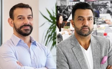 From left, Gianluca Ena, Senior Vice President at Hearst Global Solutions, and Manoj Khimji, Managing Director at The Vantage.