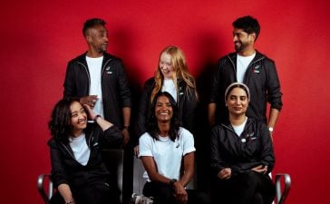 From top left, clockwise, members representing Team UAE at the World Transplant Games, Omar “OT” Tom, Katie Larkins, Justin Anthony, Husena Beguwala, Fatima Rashid and Hind Juma. ASICS