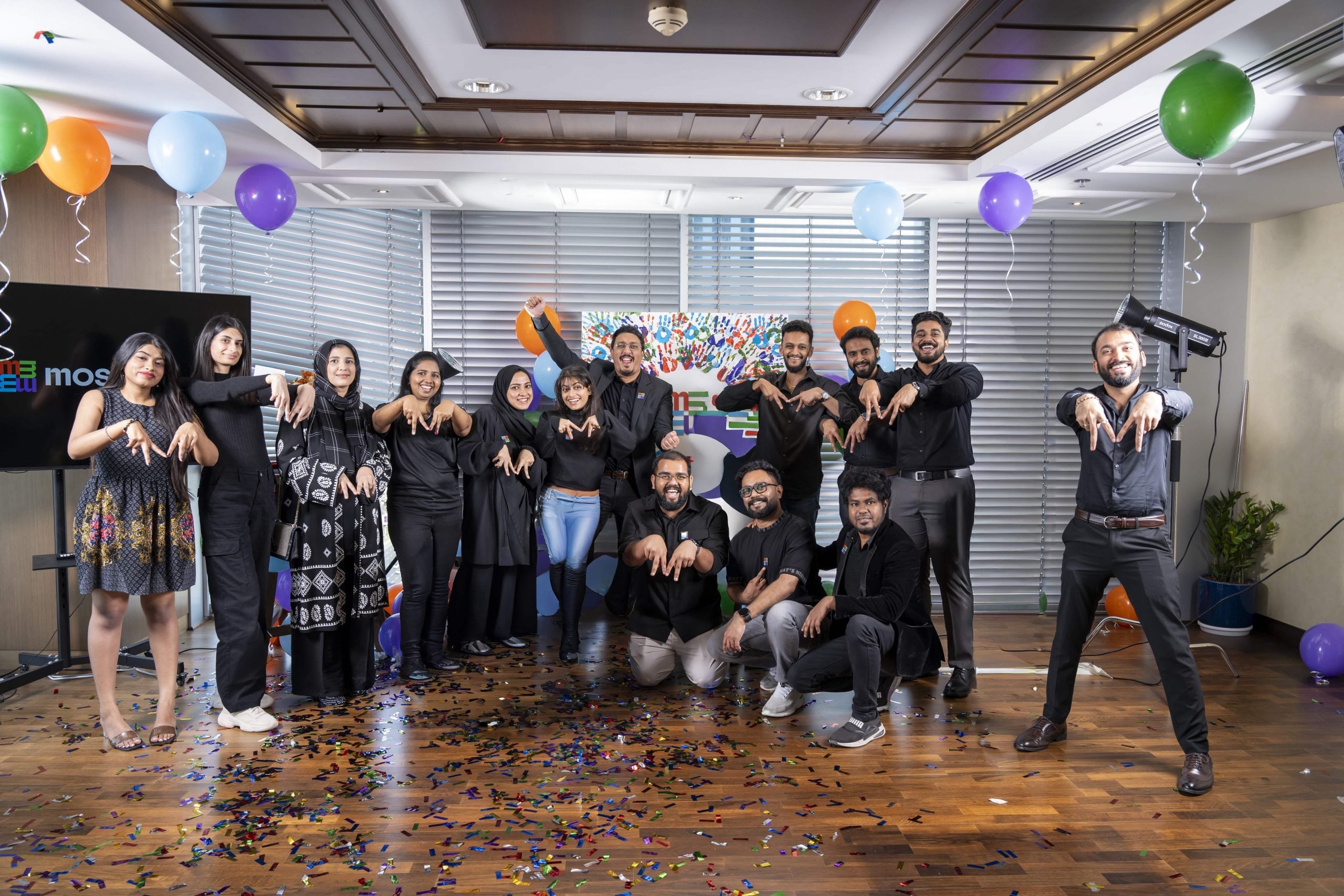 The Mosaic team pose for a photograph at the Dubai launch.