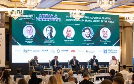 From left, James Dutton, Chief Product Officer, UM MENAT; Steve Plimsoll, Chief Strategy Officer and Acting Chief Marketing Officer, HUMAIN; Kiran Jay Haslam, Chief Marketing Officer, Diriyah Company; Tony Yammine, Head of Telco, Media, Government, Financial Services and Real Estate, TikTok; and Mohammad Mannaa, CEO, UM KSA.