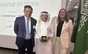 From left, Jason Foo, CEO of BBD Perfect Storm and UKAEG Leadership Board; Taha Alsafi, Founder and CEO of Red Impact; and Aisling Conlon, International Director for UK Advertising at the Advertising Association.