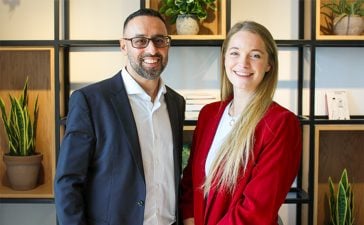 From left, Gurdeep Matharu, Head of SEO MENA at WPP Media; and Laura Gleadhill, General Manager MENA of Keyade, a WPP Media brand.