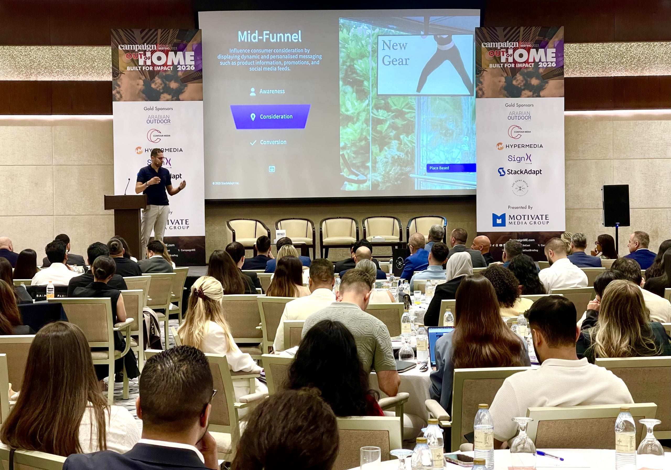 Khaled Alfangary, Senior Manager of Client Services, StackAdapt, delivers the opening keynote.