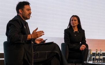 From left, Najib Sabbagh, Founder and CEO of SSUP World, and influencer Lama Akeel share the stage on a panel titled 'Social Media Trends: Inspiring Creativity or Encouraging Imitation?' at Athar Festival 2025. on brand trust, trends craft creativity brands brand