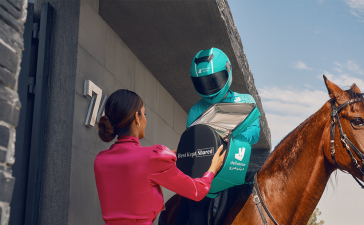 Deliveroo swapped its bike for a horse to deliver designer fashion and accessories; blending creativity with convenience.