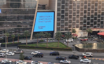Alliance Media ran a digital out-of-home campaign for Goldman Sachs’ new Kuwait office, reflecting rising use of DOOH in corporate launches.