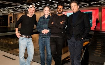From left, Alexander Schill, Jason Day, Amit Jain, Florian Haller