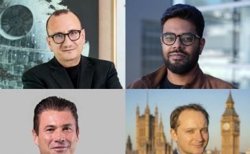 From top left, clockwise, Bassel Kakish, CEO at Publicis Groupe Middle East & Turkey; Amit Jain, CEO at Luma AI; Jason Day, Head of EMEA at Luma AI; and Tareq Amin, CEO at HUMAIN.