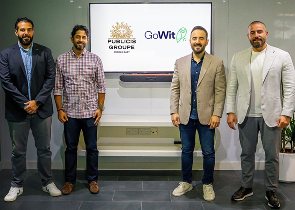 From left, Mazen Mroueh, Head of Retail Media & Partnerships, Publicis Media; Chirag Galundia, Head of Commerce, Publicis Media; Emrah Adsan, Co-Founder and CEO, GoWit; and Tony Wazen, CEO, Publicis Media Middle East.