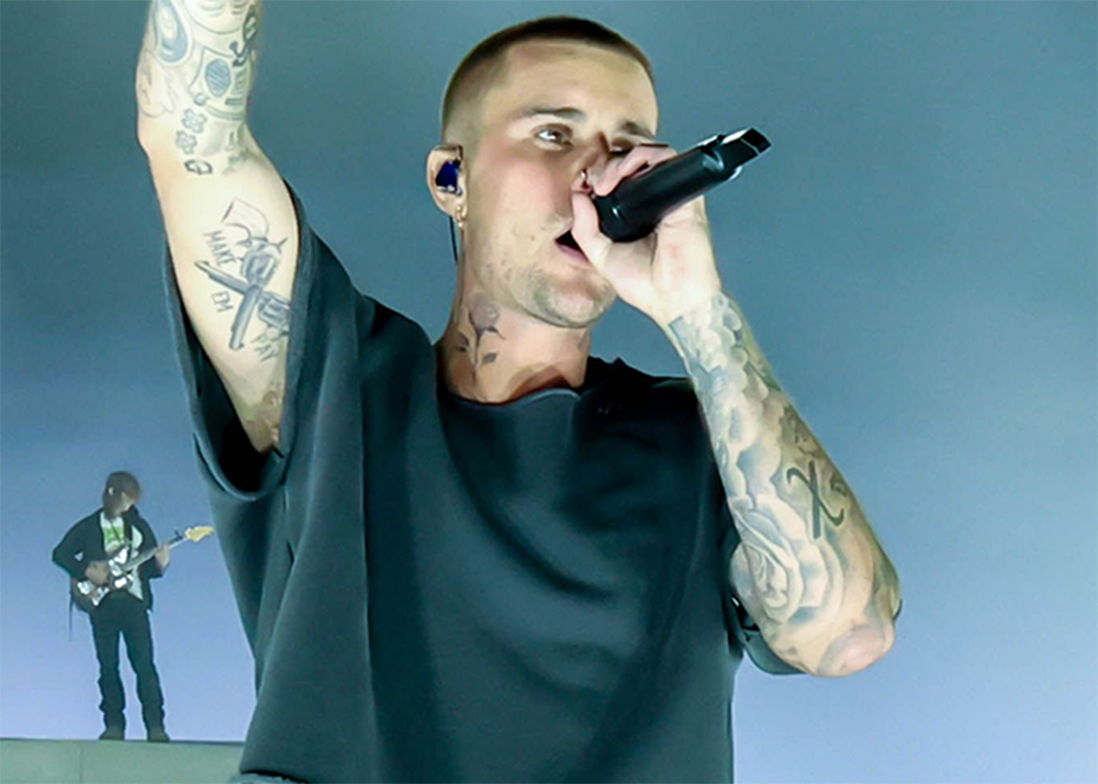 Justin Bieber performs at Coachella 2026. Image used for illustrative purposes only. brands