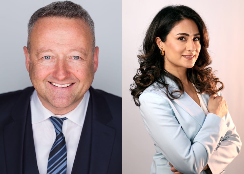 From left, Enda McShane, Founder and CEO, SMG Worldwide and SYNQ-X, and Nita Odedra Director of Strategy, Blue Rhine Industries.