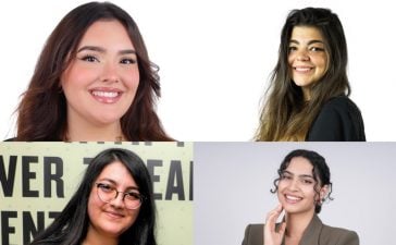 From top left, clockwise, Yara Hamdan, Vice President, MEPRA Youth Board; Tania Kteily, President of the MEPRA Youth Board; and Tala Majzoub and Dalia Alqadhi, MEPRA Youth Board Members.