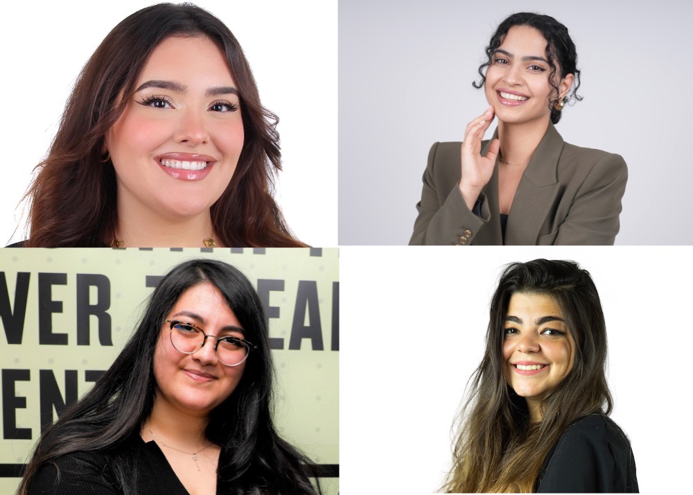 From top left, clockwise, Yara Hamdan, Vice President, MEPRA Youth Board; Tala Majzoub, MEPRA Youth Board Member; Tania Kteily, President of the MEPRA Youth Board; and Dalia Alqadhi, MEPRA Youth Board Member.