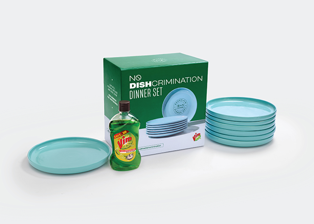 No Dishcrimination Dinner Set Vim campaign