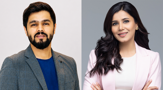 From left, Waqas Ali, Managing Director, GCC & Europe, and Asia Ali has been appointed Founder & CEO, MKV Digital