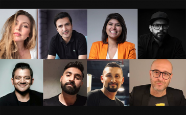 From top left, clockwise, RAY Co-Founders Rimma Krasavina and Santiago Cuesta, and industry leaders supporting as faculty, including Kraft Heinz's Passant El-Ghannam, Core42's Diego Florez, FP7 McCANN MENAT's Federico Fanti, Horizon FCB MENA's Alex Pineda, LEO MEA's Muhammad Ali, and Publicis Groupe Middle East's Tahaab Rais.