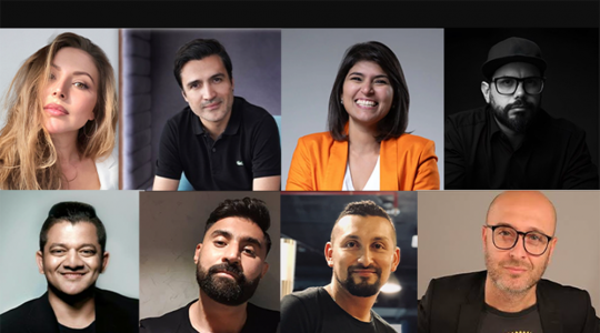 From top left, clockwise, RAY Co-Founders Rimma Krasavina and Santiago Cuesta, and industry leaders supporting as faculty, including Kraft Heinz's Passant El-Ghannam, Core42's Diego Florez, FP7 McCANN MENAT's Federico Fanti, Horizon FCB MENA's Alex Pineda, LEO MEA's Muhammad Ali, and Publicis Groupe Middle East's Tahaab Rais.