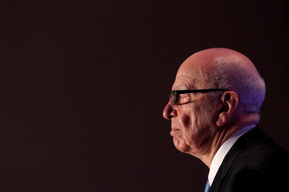 SAN FRANCISCO, CA - OCTOBER 14:  News Corp. CEO Rupert Murdoch pauses as he delivers a keynote address at the National Summit on Education Reform on October 14, 2011 in San Francisco, California.  Rupert Murdoch was the keynote speaker at the two-day National Summit on Education Reform.  (Photo by Justin Sullivan/Getty Images)